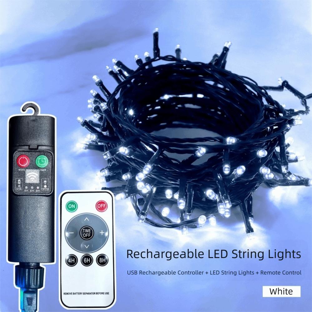 10Meter 100LED Christmas String Lights USB Charging 8 Lighting Modes LED String Light Waterproof Timer Remote Control