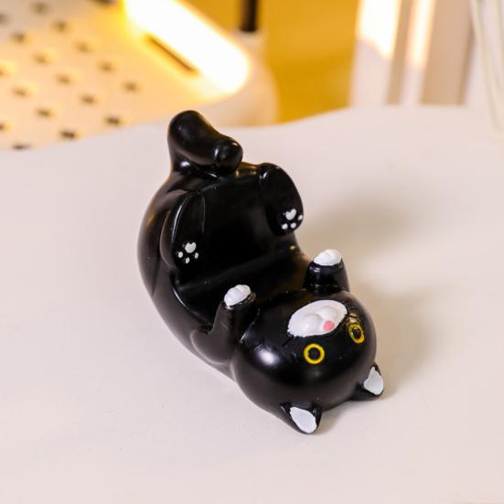 Полимерная фигурка кошки, подставка для телефона, милый держатель для очков в форме кошки, подарки с животными для любителей кошек, декор для дома и офиса