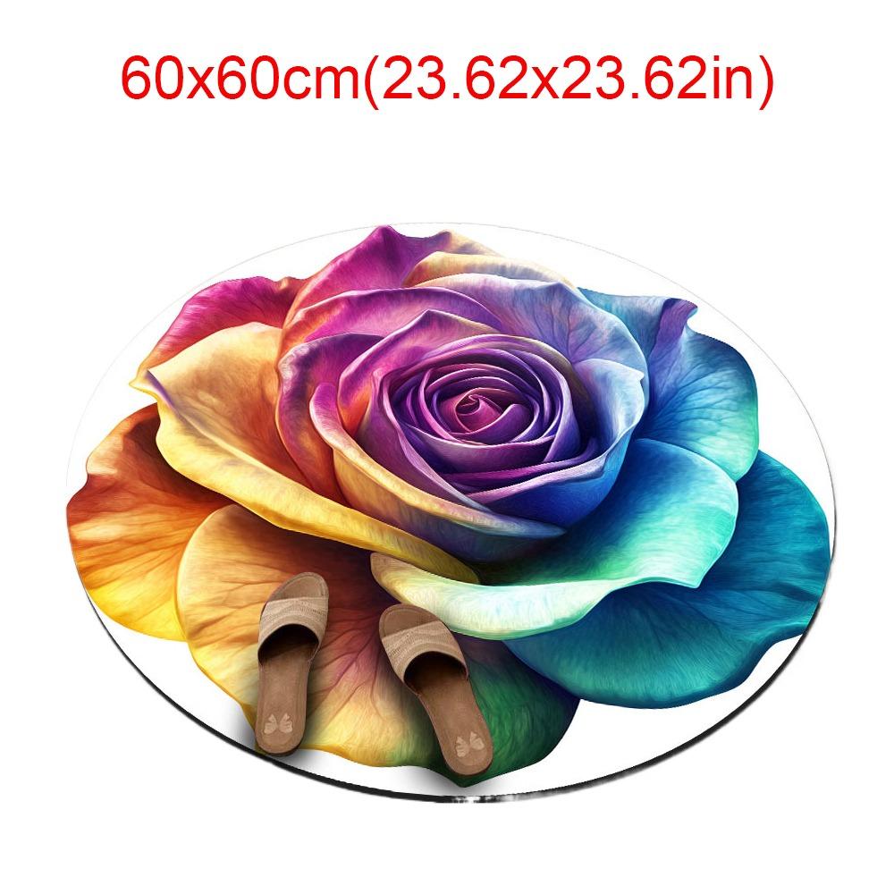 Нескользящий коврик для пола «Пион» специальной формы, коврик для пола в ванную комнату для гостиной, чайного столика, прикроватный