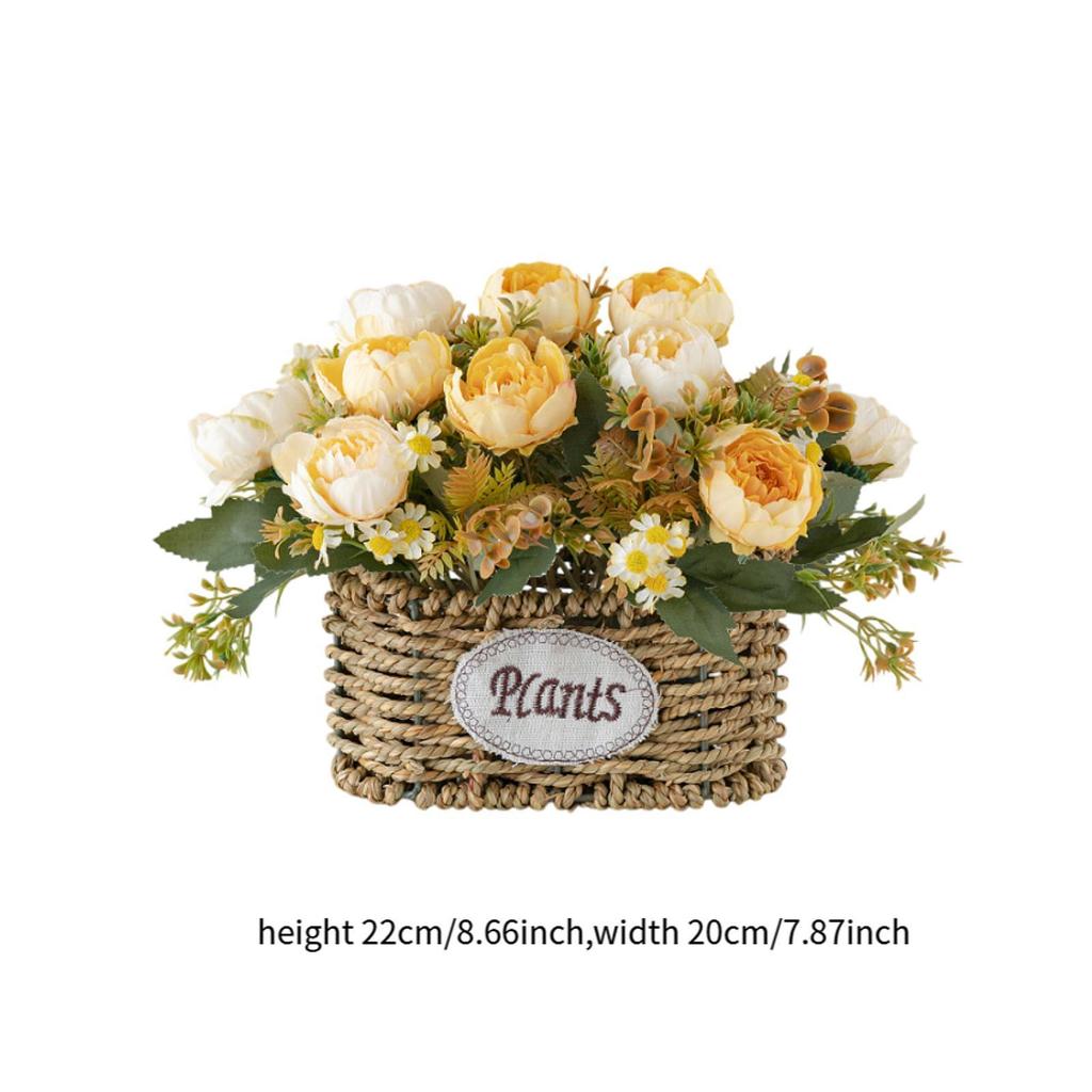 Artificial Floral Arrangement in Basket for Home And Office Centerpiece Decoration