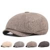 Youth Octagonal Cap Men's Autumn Winter Warm Beret Middle-Aged and Elderly Cap Newsboy Cap Painters Hats