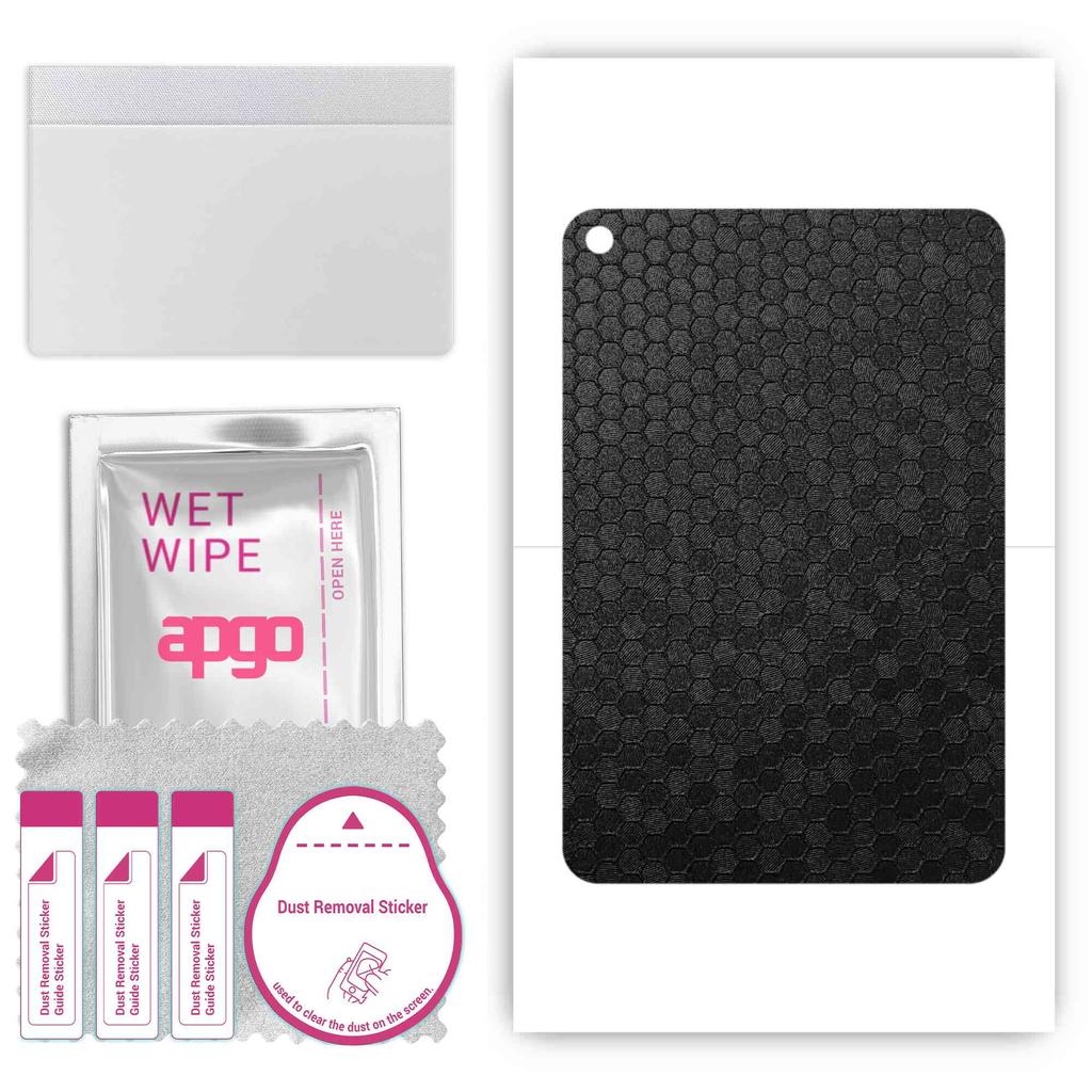 apgo Skin Sticker Film Foil Vinyl for the BACK Compatible with Xiaomi Mi Pad 4 Plus, Scratch-resistant, Easy To Install - Black Honeycomb