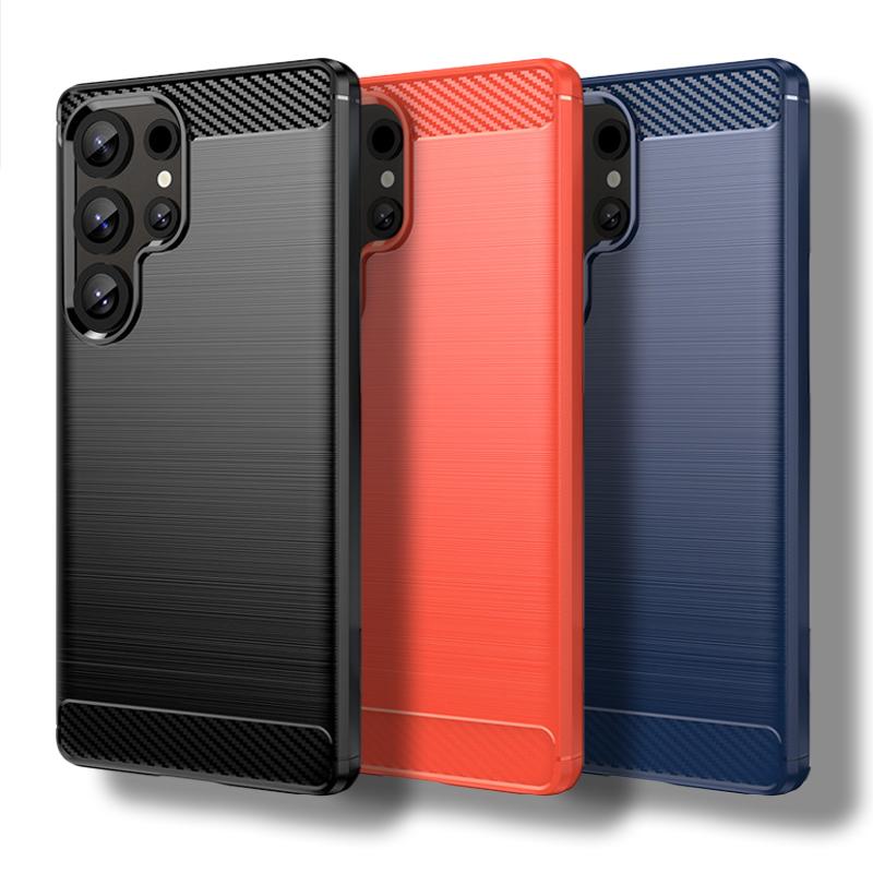 Для Samsung Galaxy S25 Ultra 5G Чехол для Samsung S25 Ultra Чехол из углеродного волокна Противоударный силиконовый бампер для Galaxy S25 Ultra
