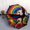 1pc Eagle Rainbow Roses Fantasy Artwork Umbrella with Plastic Handle,Suitable for All Seasons Home Travel Outdoor UmbrellaDD1005
