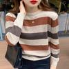 Striped Undershirt for WomenLoose SweaterDouble Sided OuterwearLow Round Neck Women's Top