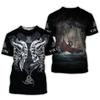 Mens Viking Print T-Shirt 3D Digital Short Sleeve Casual Loose Fit Tee
