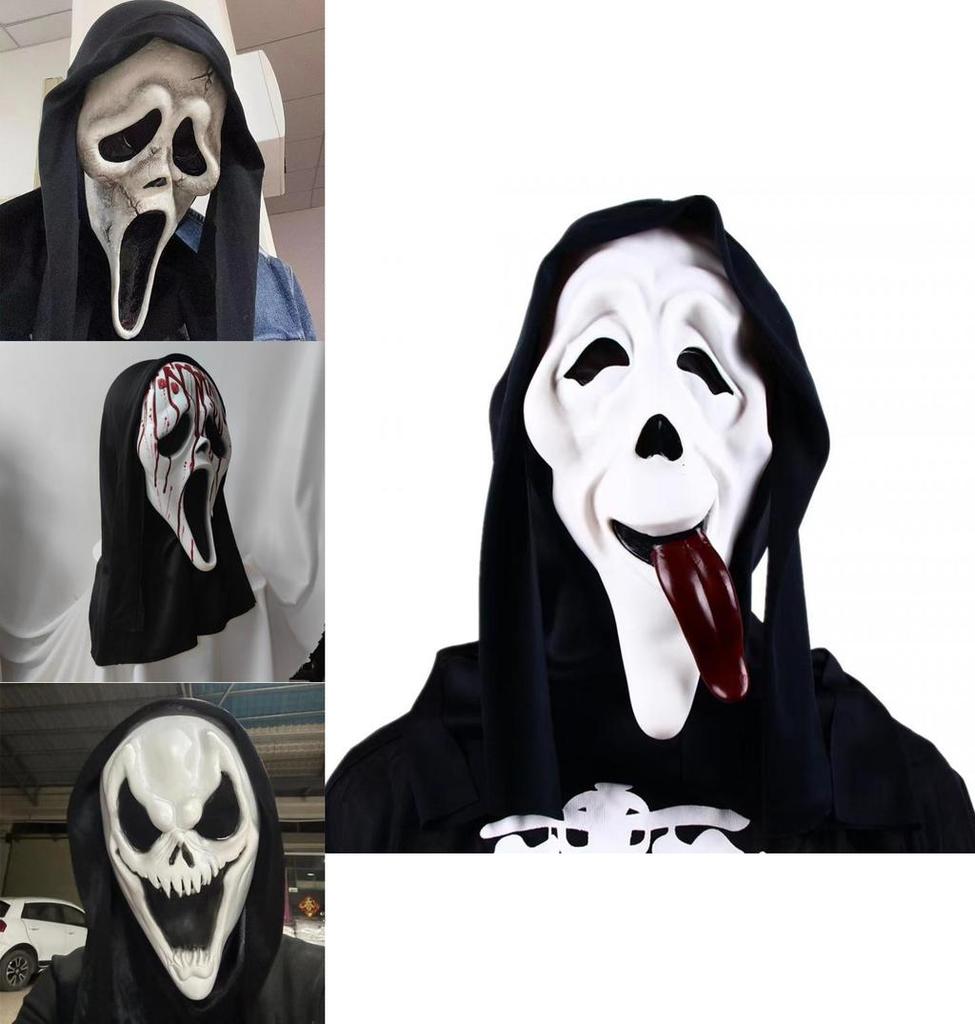 Крик Призрак Латексная Маска Ужас Костюм Аксессуар Для Хэллоуин Вечеринок