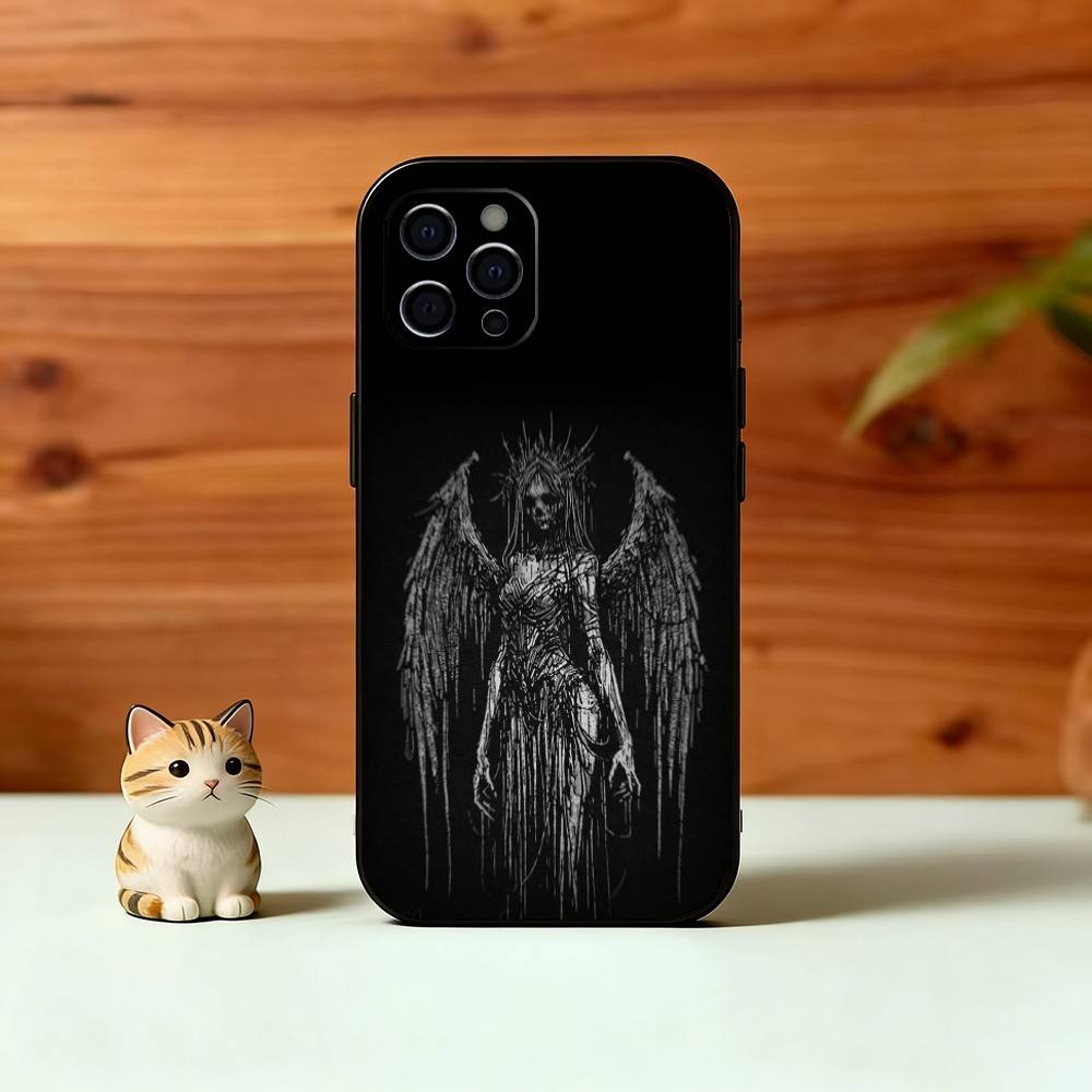 G-Gothic Кибер-Сигил Чехол для Телефона Для iPhone 17,16,15,14,13,12,11 Plus,Pro Max,XS,Мягкий Силикон Черный Чехол