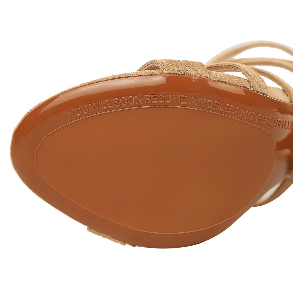 Bigtree European and American Roman Style Fine Heel 11cm Super High Heel Hollow Sexy Nightclub Sandals Summer High Heels