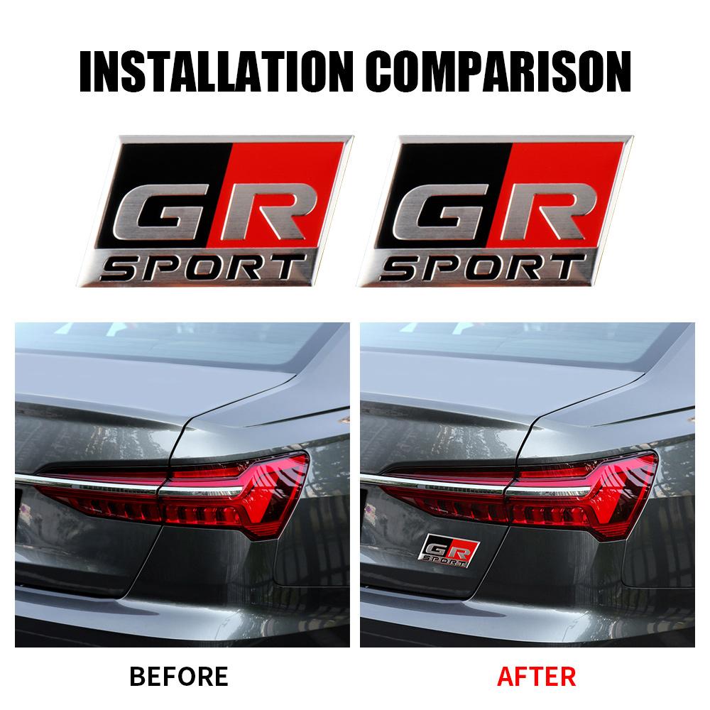 3D GR SPORT GAZOO RACING Emblem Badge Car Body Trunk Decor Aluminum Sticker for Toyota Yaris Highlander Prado Crown TRD Avensis