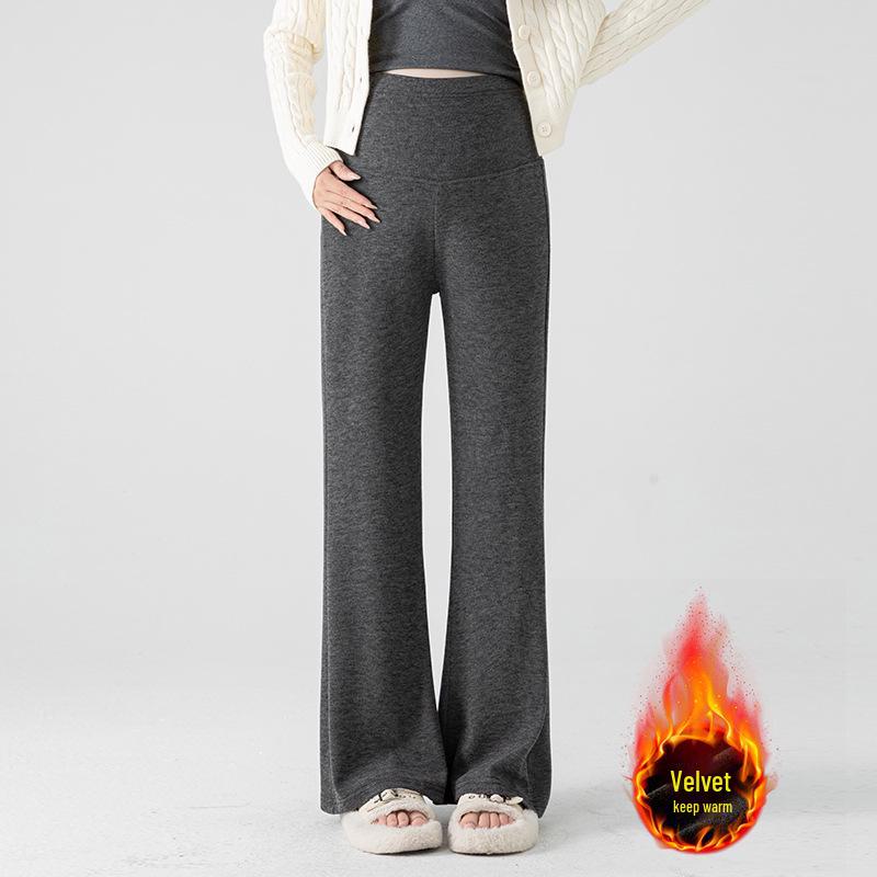 Новые свободные брюки-клеш для беременных с бархатом для осени/зимы