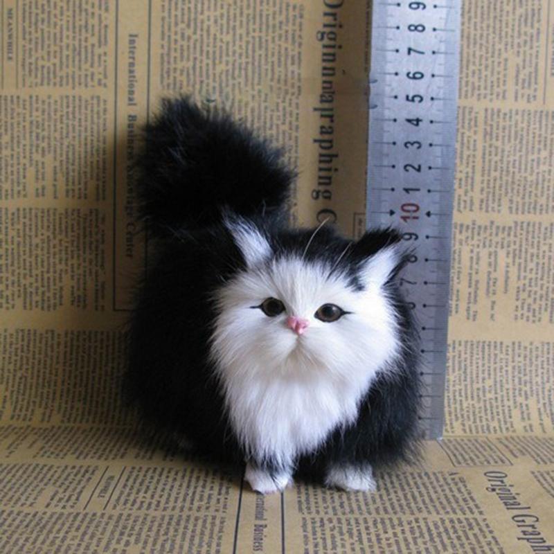 Kitten Figures Simulation Cat Ornament Gift for Kid Children Bedroom Decoration