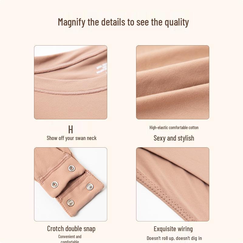 Seamless Short-Sleeve Shaping Bodysuit Thong for Women