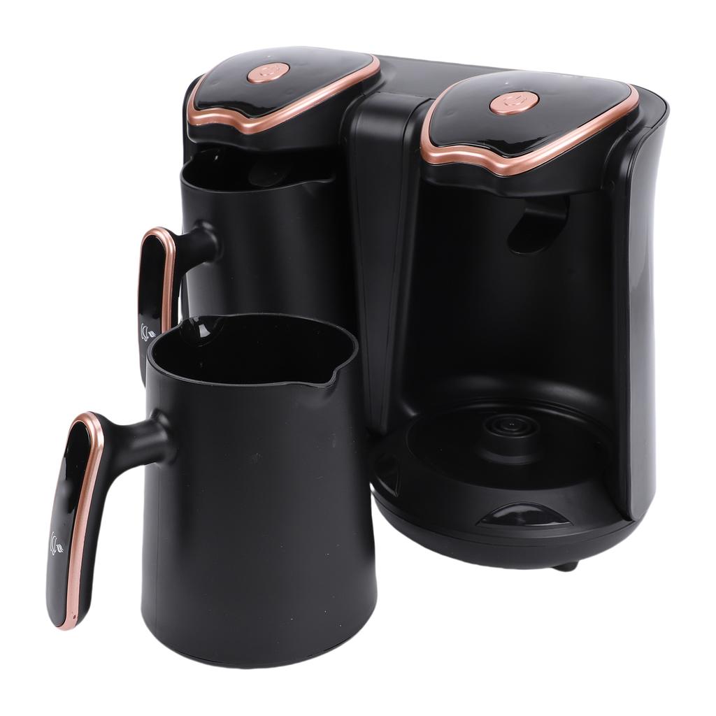 Turkish Coffee Maker 1200W Dual Compartment Electric Turkish Coffee Machine with 2 Cups for Hot Beverage Brewing