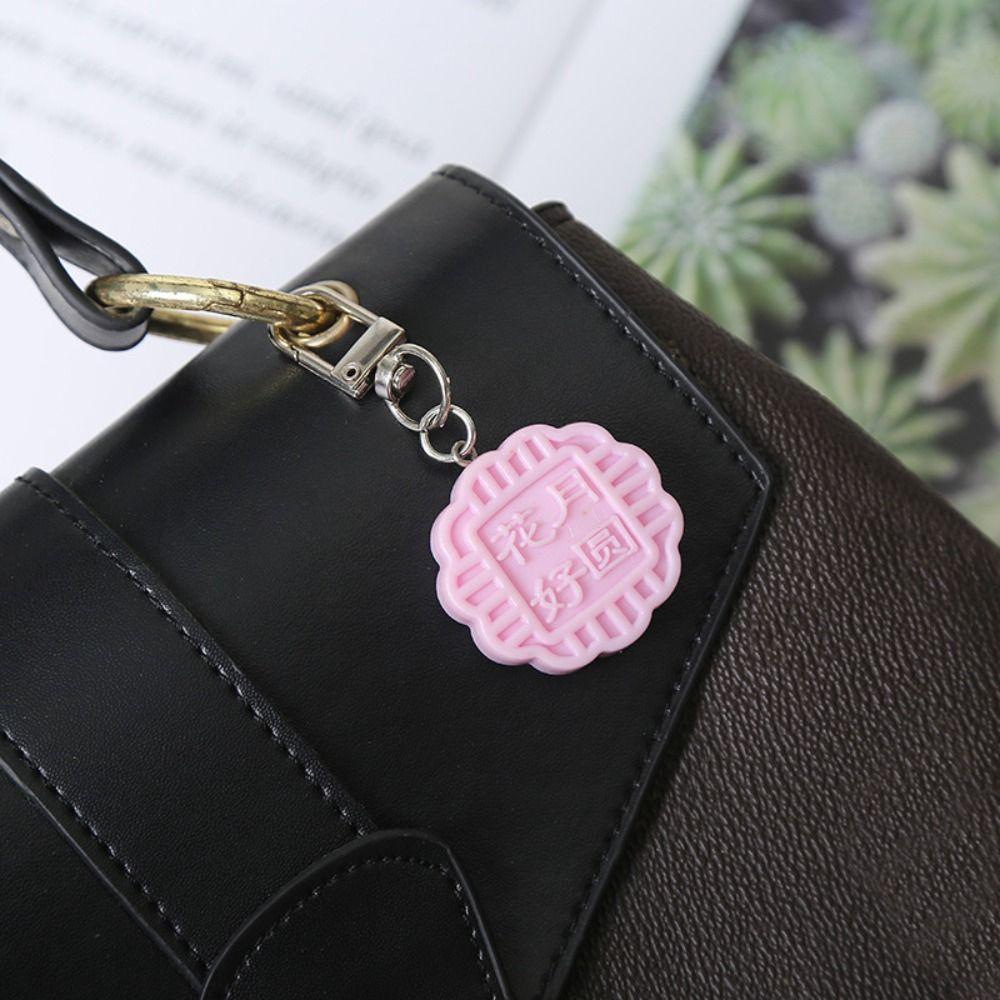 Cute Mooncake Pendant PVC Moon Cake Keyring Fashion Mid-Autumn Keychain  Backpack Decor