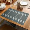 Table Placemat Plaid Print Table Mat Washable Heat Resistant Heat Resistant Placemat
