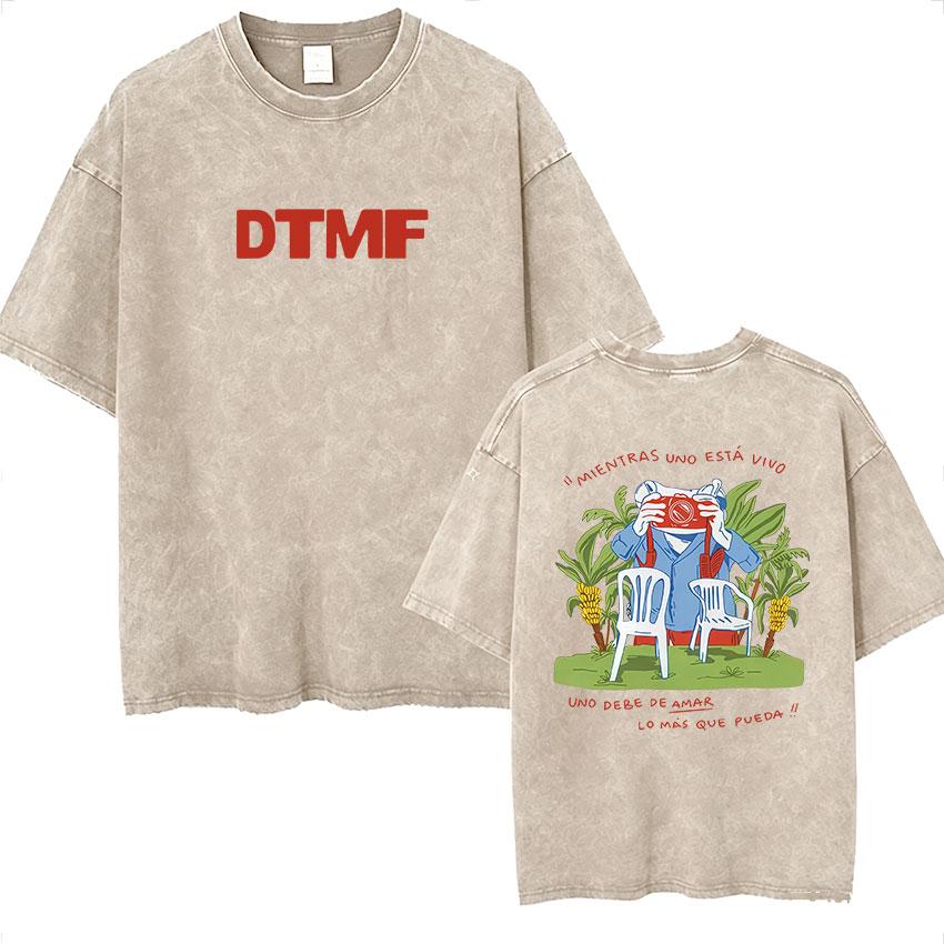Debi Tirar Mas Fotos Album Print T Shirt Bad Bunny Vintage Washed Oversized Tshirts Men Women Casual Clothing Tshirt Tops