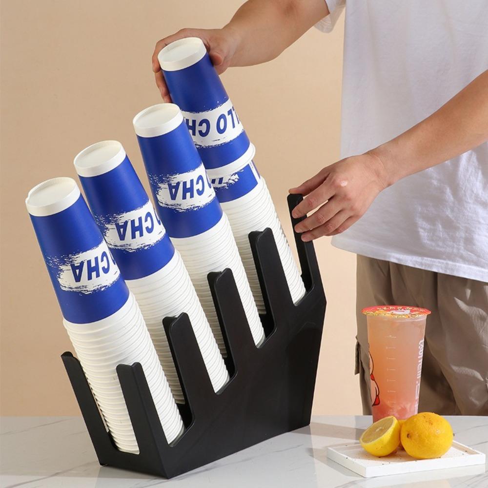 2/4 Grids Disposable Cup Holder Plastic Counter Paper Cup Stand for Coffee Milk Tea Shop Bar