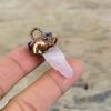 Rose Quartz Rough Pendant Electroformed Copper Pendant African Amethyst Rough Gemstone Pendant Electroformed Copper Jewelry Engagement Gift