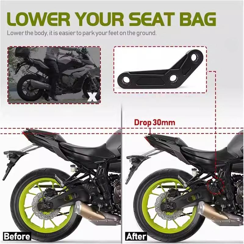 Motorcycle Adjustable Lowering Link Kit 30mm Linkage Drop For Yamaha MT-07 MT 07 R7 FZ-07 FZ-09 SXR 700 2014-2025