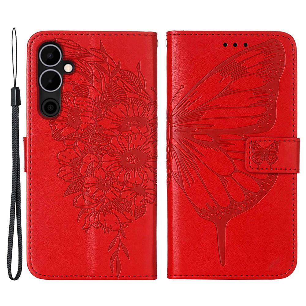 For TECNO Pova Neo 2 4G Wallet Case with Wrist Strap Butterfly Imprint Leather Phone Cover