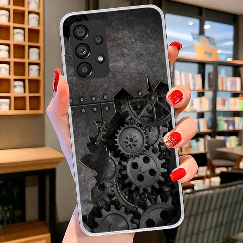 Стимпанк шестеренка Механический чехол для телефона для Samsung Galaxy A17 A37 A57 A16 A26 A36 A56 A15 A25 A35 A55 A14 A24 A34 A54 A13 A23 A33