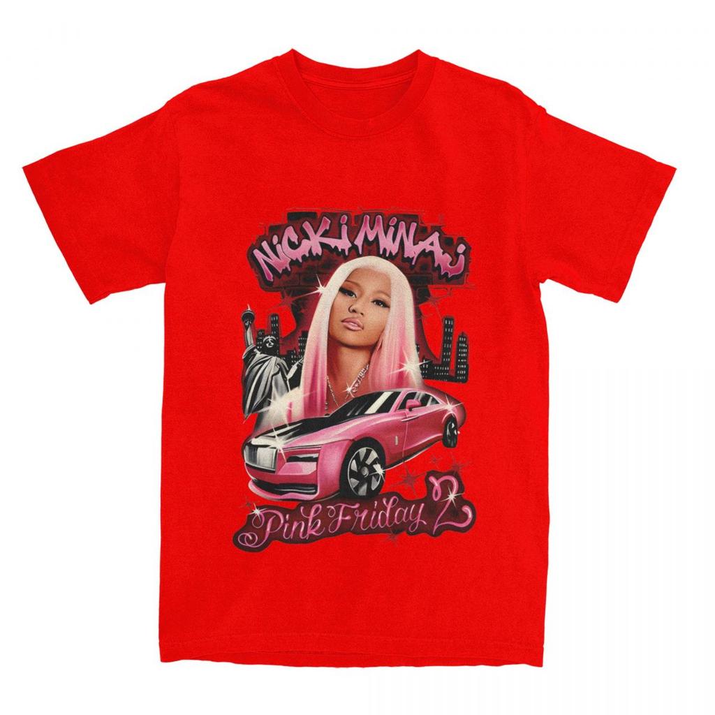 Новинка Футболки для мужчин Nicki Minaj Pink Friday 2 Tour с круглым вырезом из чистого хлопка, футболка с коротким рукавом, печатная одежда