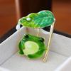 Creative Lotus Leaf Frog Brooch High-End Female Cute Animal Corsage Niche Design Sense Anti-Light Pin With Jewelry