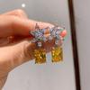Серебряная игла S925, красный корунд, имитация голубиной крови, кулон, желтая бриллиантовая звезда, женские украшения