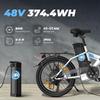 Electric Bicycle Foldable VARUN 20" 250W Motor City Ebike 48V 7.8AH Top Speed 25Km/h 7 Speed Max Range 50Km White C20