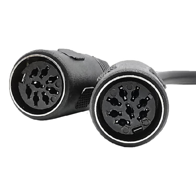 8 Pin DIN Splitter Cable 1 Male to 2 Female Y Adapter Cable for Sound and Video