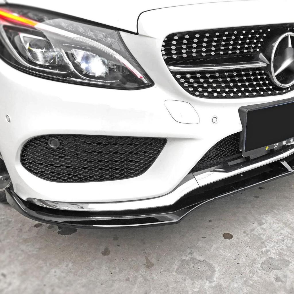 Front Lip & Rear Spoiler Deflector for 2015-2018 Mercedes-Benz C-Class W205 C260 C200