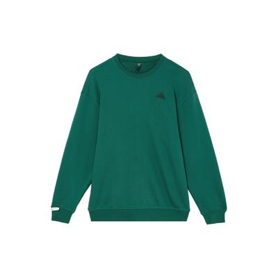 adidas Повседневный спортивный свитер с логотипом и буквами, повседневный свитер с круглым вырезом, спущенные плечи, длинный рукав, толстовка унисекс, цвет лесной зеленый JM9109