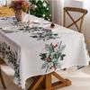 Christmas Themed Waterproof Tablecloth Rectangle Dining Decor Fabric for Kitchen Living Room Coffee Table