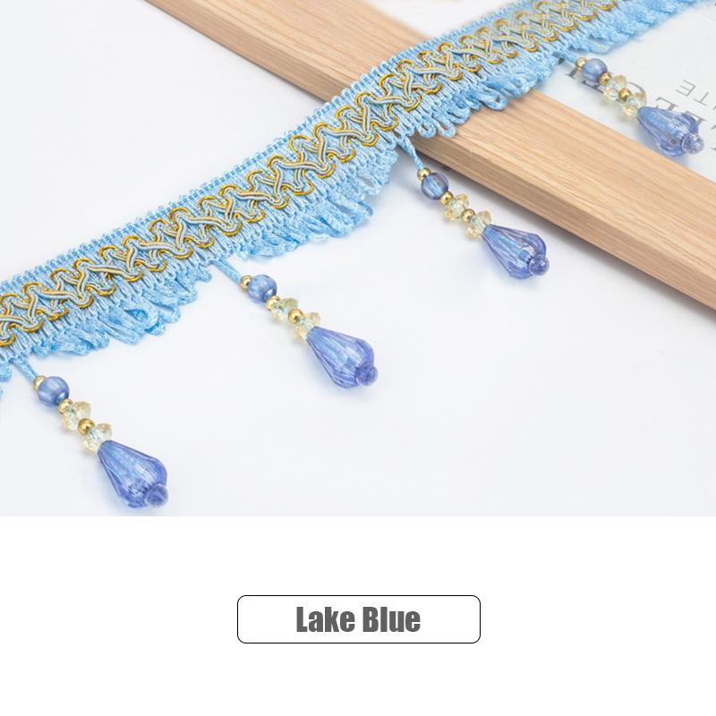 11.5 Meter Curtain Tassel Trim Pumpkin Crystal Bead Ribbon For Sewing Curtain Fringe Macrame Decoration Upholstery Fabric