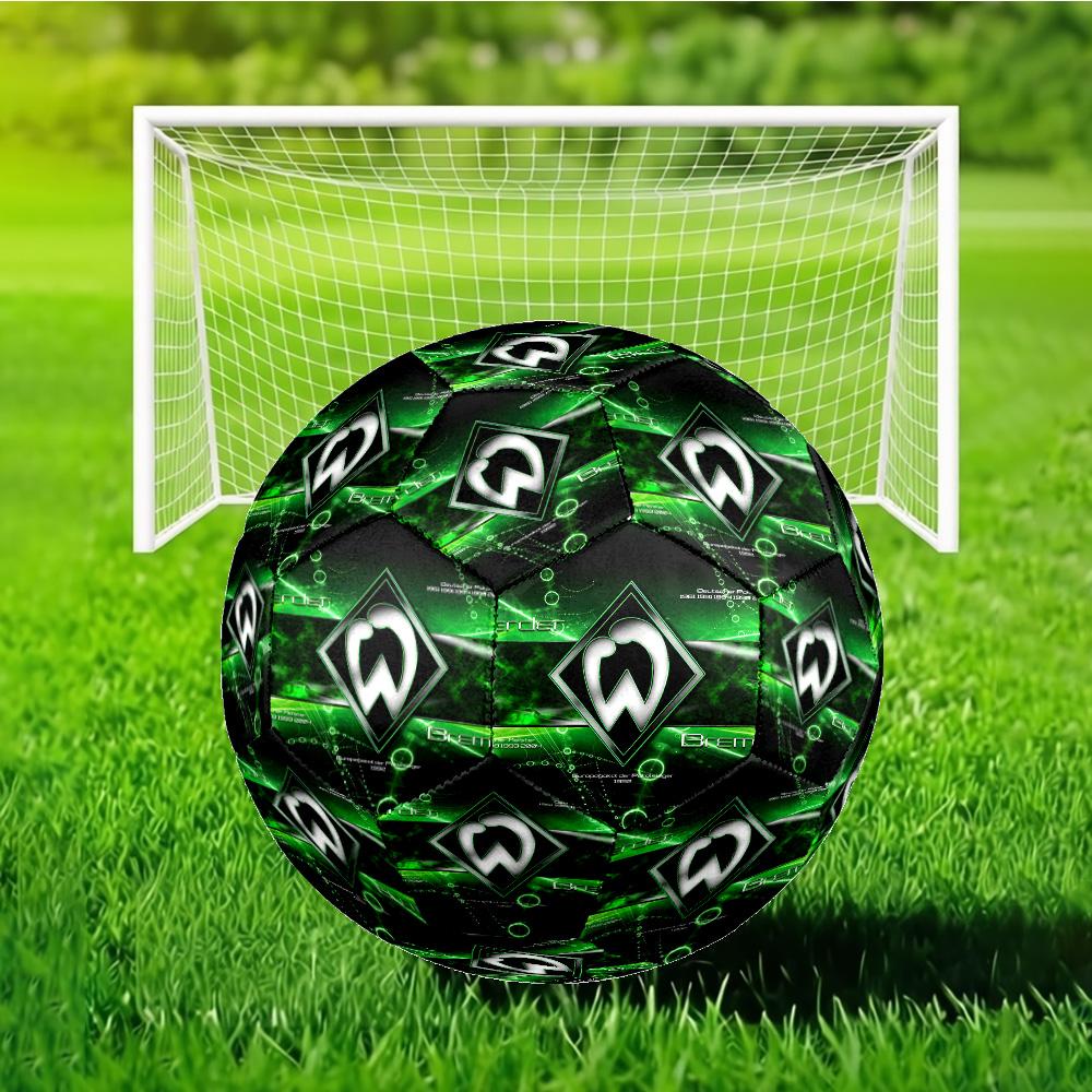 Green Tech Emblem Soccer Ball Size 5 Soccer Ball, Machine-stitched, Soft and Comfortable, Suitable for Training and Matches Fan Gift