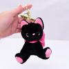 Soft Bow Cat Plush Keychain PP Cotton Stuffed Doll Keychain Lovely Kitty Keyring Doll  Kid Girl Boy