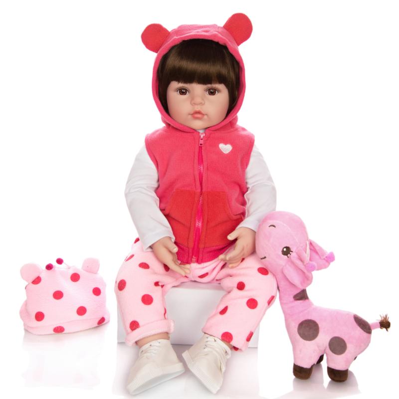 48/60cm Popular Reborn Baby Dolls Soft Cotton Stuffed Cloth Body Newborn Doll Realistic Baby Dolls for Girl or Boys Kids Birthday Christmas Gifts