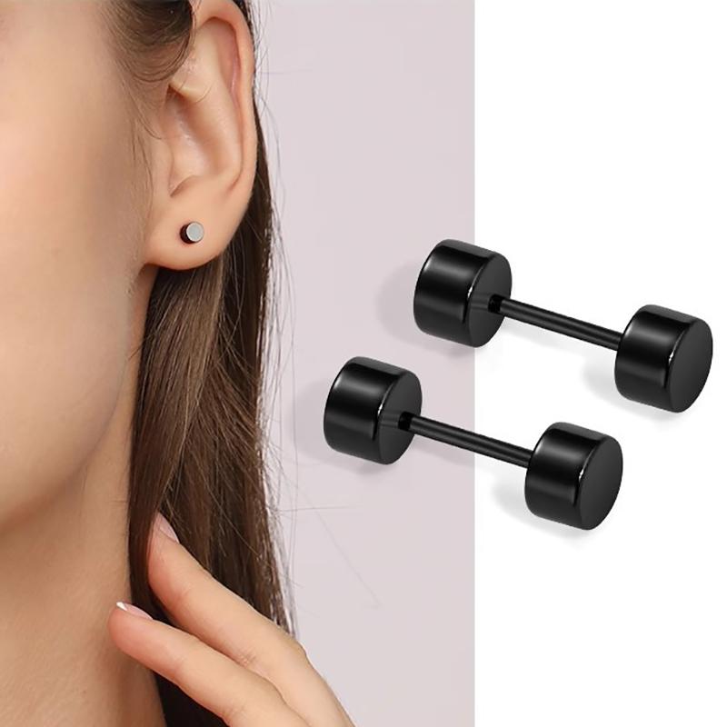 Серьги-гвоздики гипоаллергенные для мужчин и женщин подарок панк хип-хоп рок серьги черные модные украшения