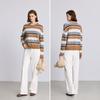 LILY contrasting striped thick knit sweater for women