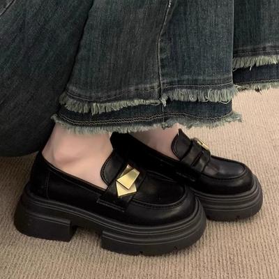 Британский стиль платформа маленькие кожаные туфли женские весна и осень французские Мэри Джейн одинарные туфли 2025 новые лоферы на платформе