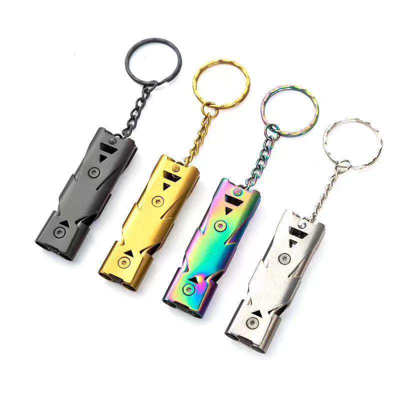 In-Stock Stainless Steel Dual-Tube High-Frequency Survival Whistle