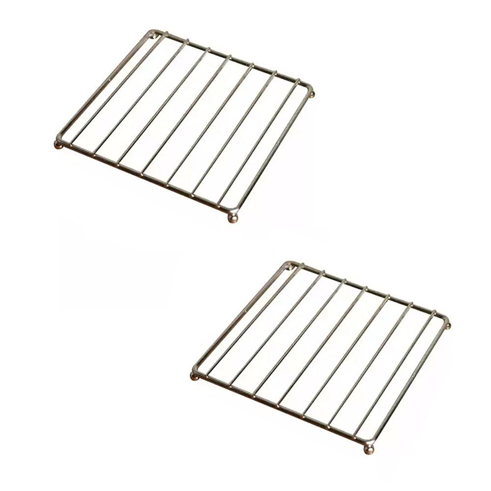 2 шт. Практичная квадратная подставка под горячее, держатель для кастрюли, термоизолированные подставки под горячее, защита от ожогов, нержавеющие, утолщенные кухонные инструменты, подставка, обеденный стол