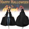Chic And Comfortable Black Hooded Cloak For Unisex Costume And Cosplay Events