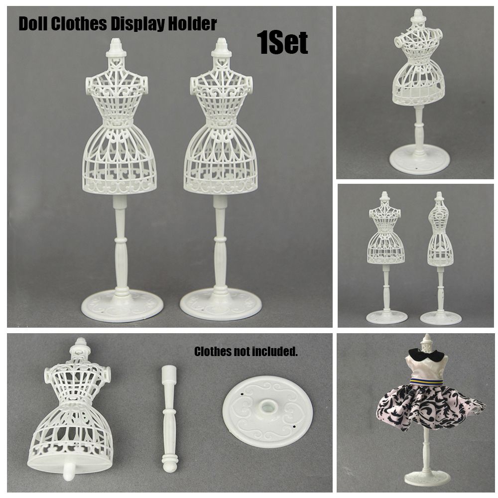Girls Gift Dollhouse Accessories Model Holder Stand Doll Mannequin Holders White Display Rack