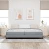 Box Spring Bed with Mattress Light Grey 200 x 200 cm Fabric