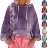 Women's Floral Print Loose Casual Long Sleeved Hooded Sweatshirt