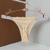 Crystal Rhinestone Thong Mid Waist Mesh Briefs Breathable Lace Flower Panties  Girl