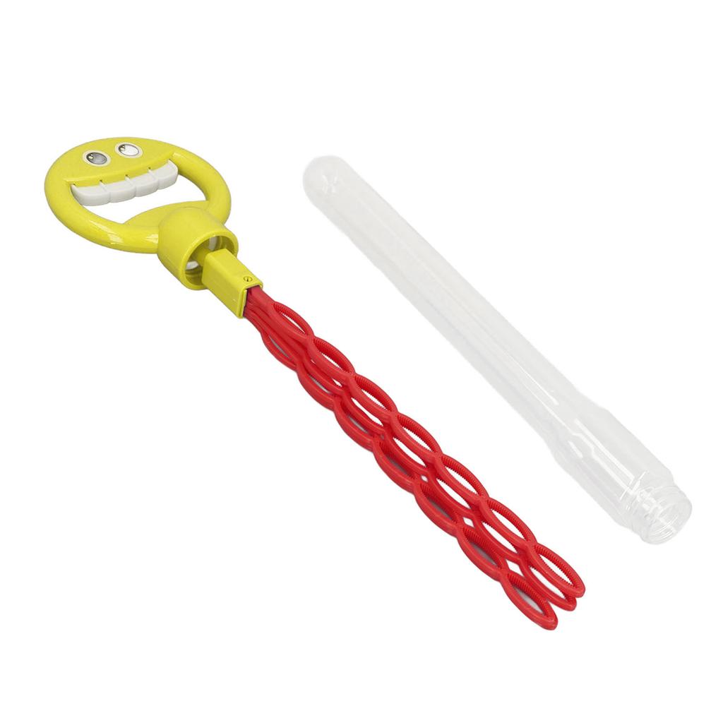 Bubble Wands Bulk 32 Holes Leakproof Plastic Children Smiling Face Bubble Stick for Outdoor Yellow
