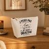 Trousse de toilette - PLANETEE - J'peux pas minimaliste (Maçon) - Beige - 100% coton - 3 L, zip métal